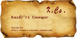 Kazári Csongor névjegykártya